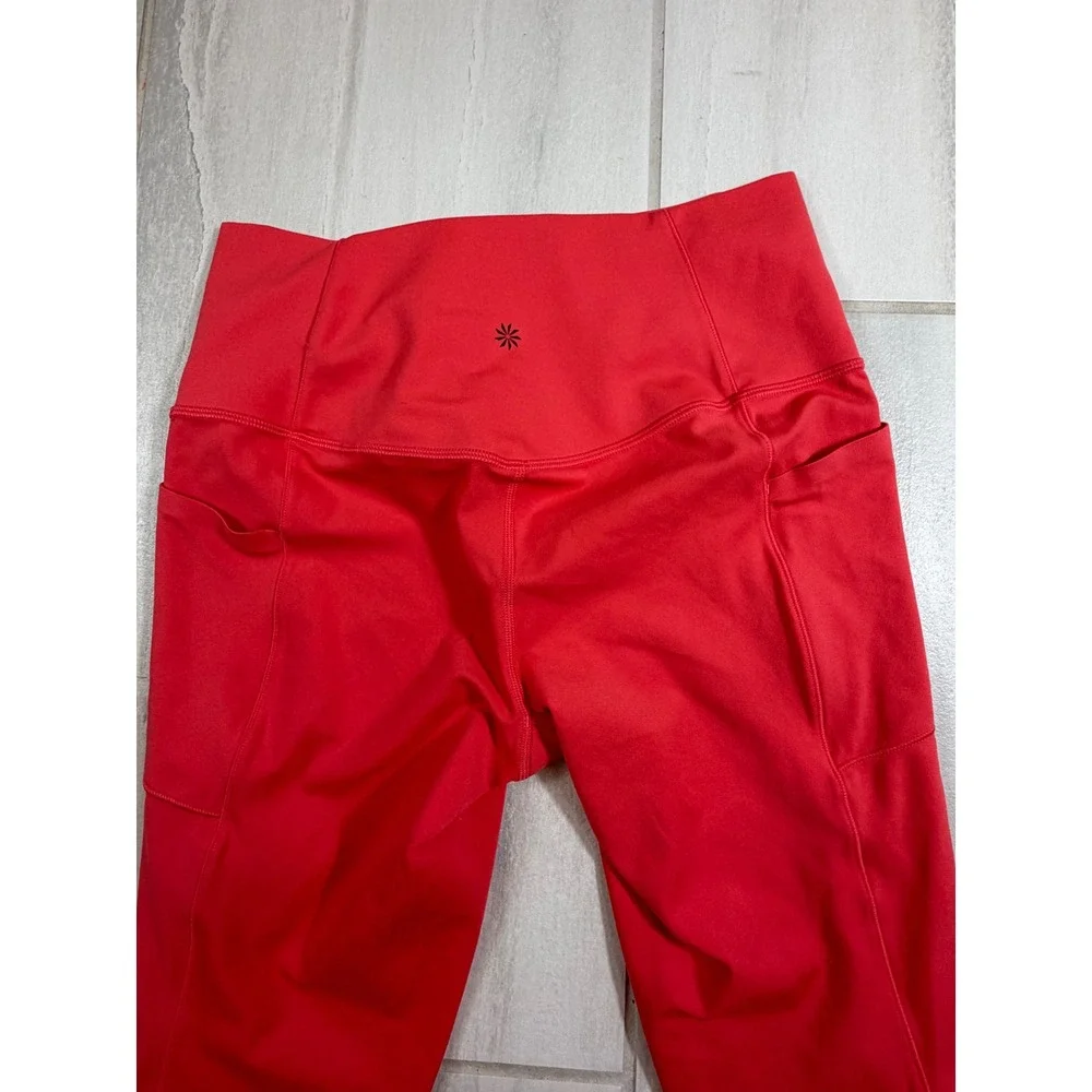 Athleta Salutation Stash Pocket II 7/8 Tight Red High Rise Leggings Medium